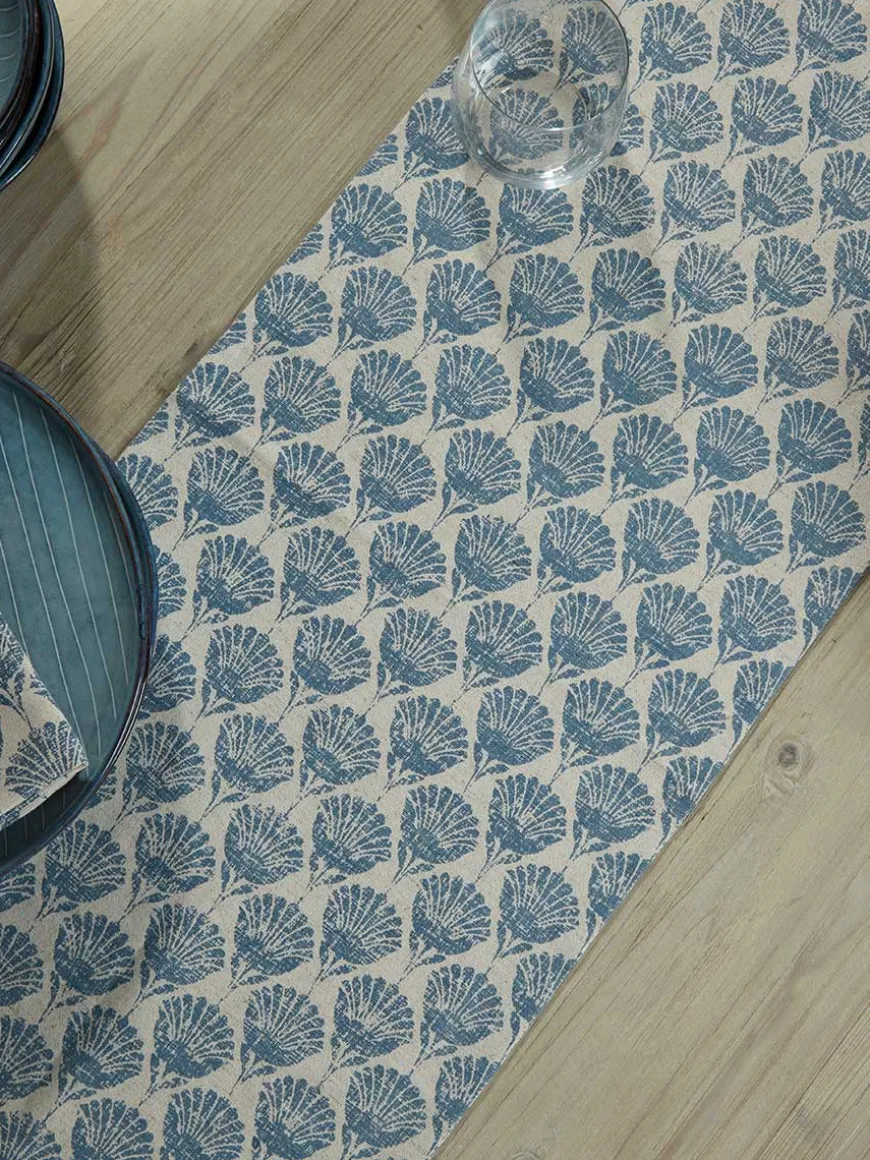 Cotton Table Runner - Swedish Blue Print