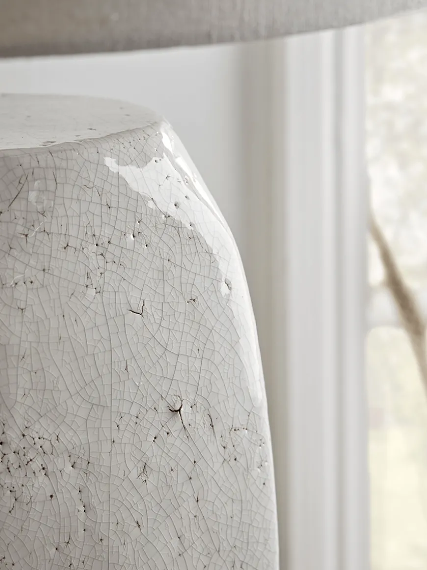 Crackle Glaze Block Table Lamp