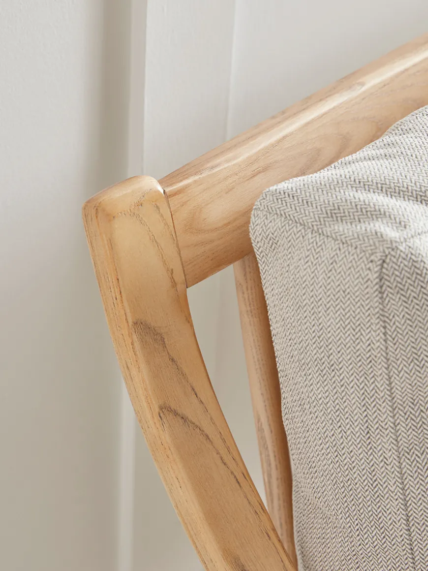 Curved Arm Mid Century Sofa - Linen