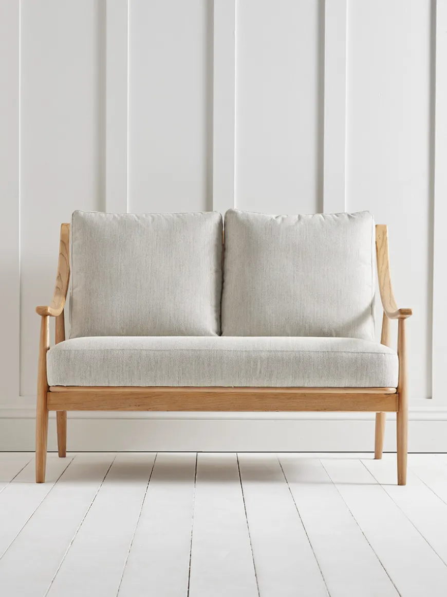 Curved Arm Mid Century Sofa - Linen