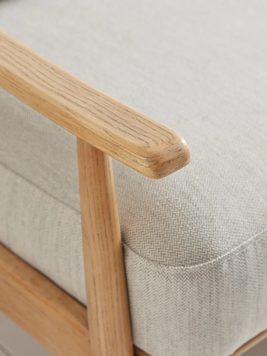 Curved Arm Mid Century Sofa - Linen