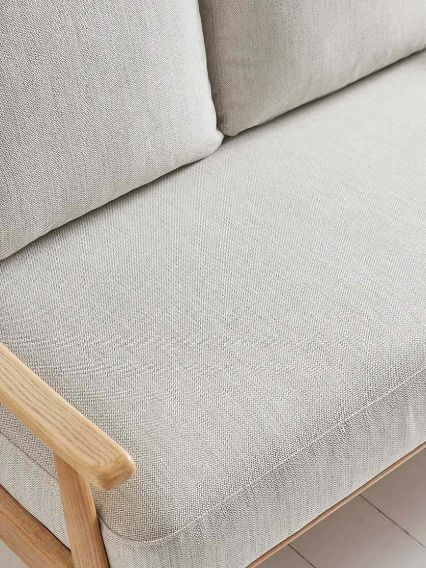 Curved Arm Mid Century Sofa - Linen