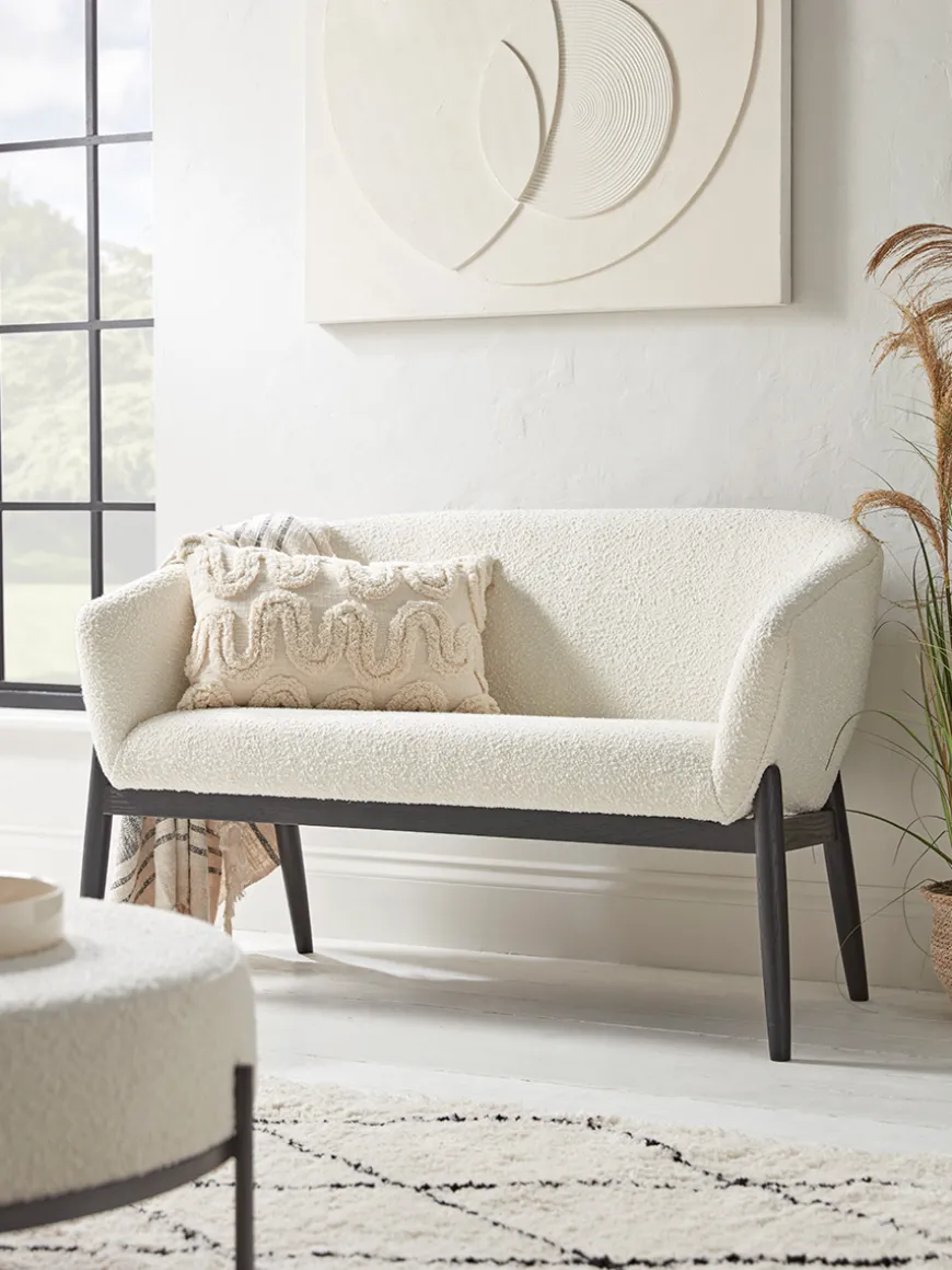 Curved Boucle Sofa