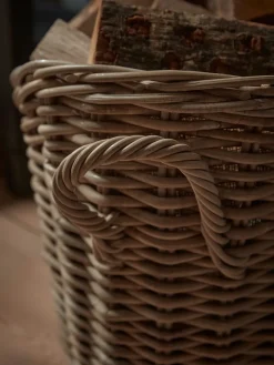 Curved Wicker Log Basket
