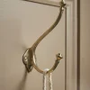Decorative Double Coat Hook - Solid Brass