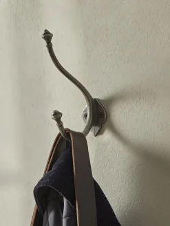 Decorative Double Coat Hook - Cast Iron