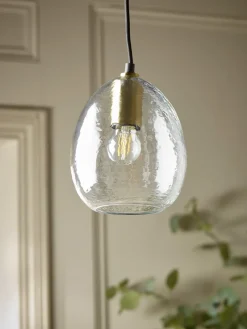 Dimpled Glass Pendant - Dome
