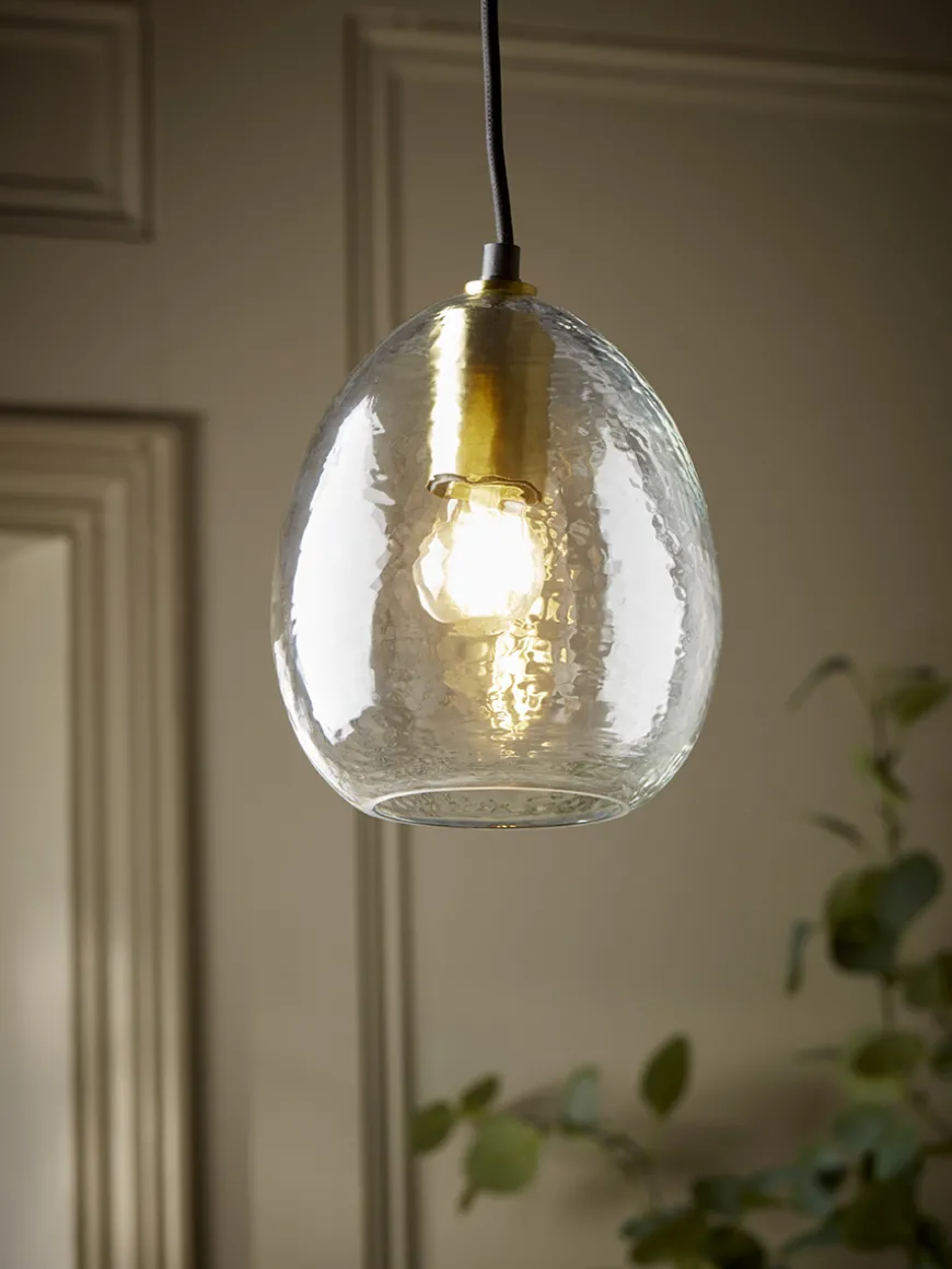Dimpled Glass Pendant - Dome