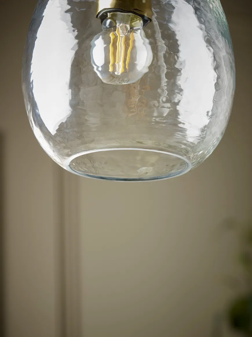 Dimpled Glass Pendant - Dome