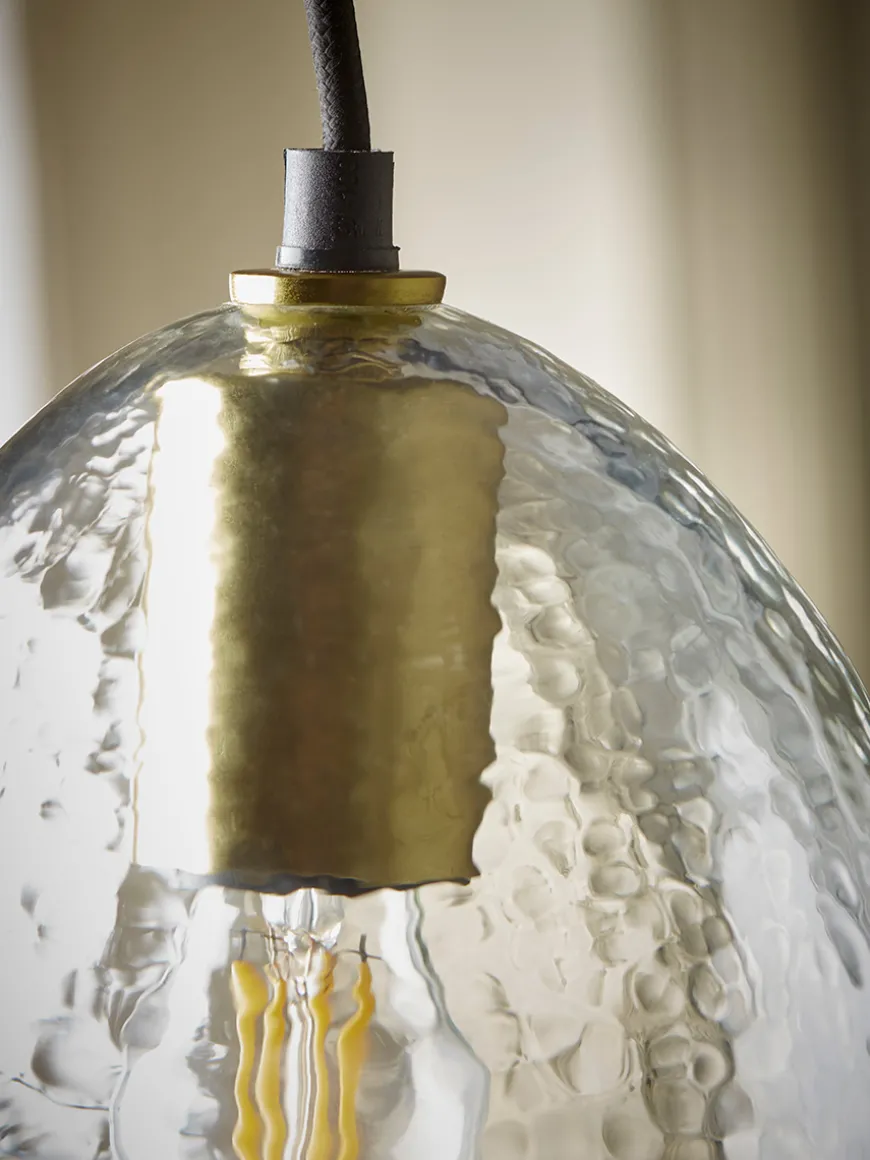 Dimpled Glass Pendant - Dome
