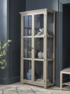 Distressed Birch Display Cabinet