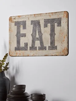 Distressed Metal Eat Sign