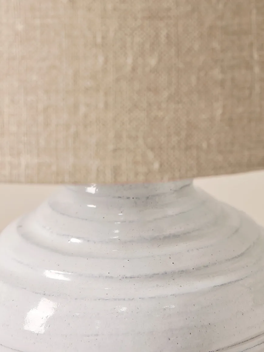 Distressed Whitewashed Table Lamp