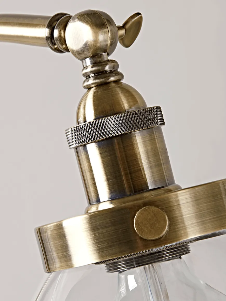 Domed Glass Floor Lamp - Brass