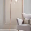 Domed Glass Floor Lamp - Copper