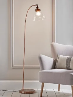 Domed Glass Floor Lamp - Copper