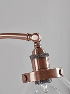 Domed Glass Floor Lamp - Copper