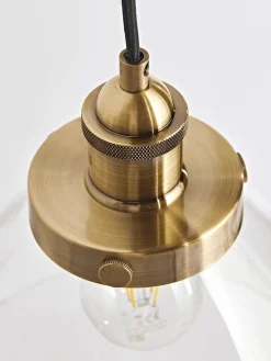 Domed Glass Pendant - Brass