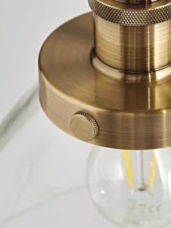 Domed Glass Pendant - Brass