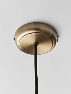 Domed Glass Pendant - Brass