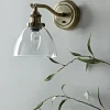 Domed Glass Wall Light - Brass