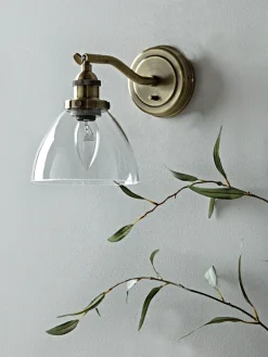 Domed Glass Wall Light - Brass