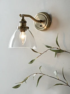 Domed Glass Wall Light - Brass
