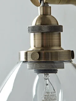 Domed Glass Wall Light - Brass