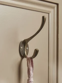 Double Coat Hook - Antique Brass