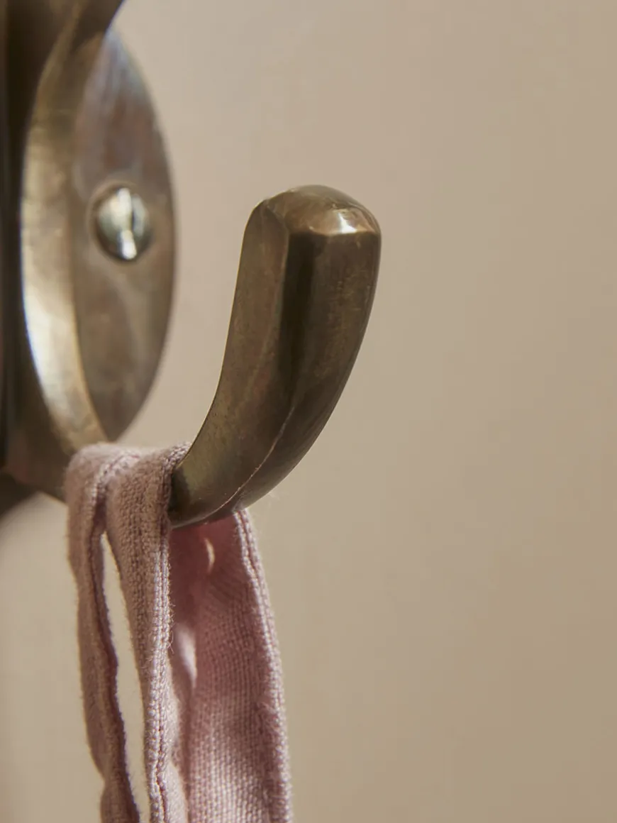 Double Coat Hook - Antique Brass