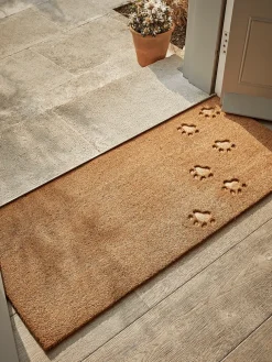 Embossed Paw Print Doormat - Double