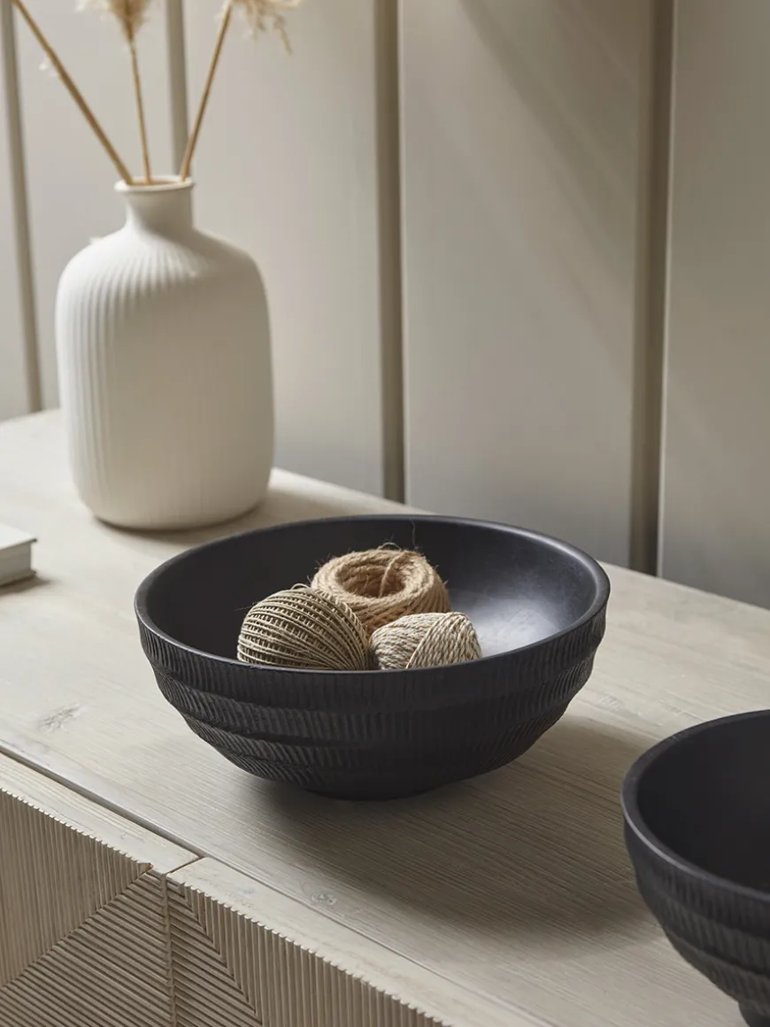 Etched Mango Wood Bowl - Large