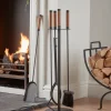 Faux Leather Fireside Set