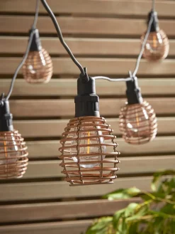 Faux Rattan Festoon Lights