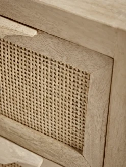 Flat Rattan Webbing Bedside Table