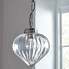 Fluted Droplet Glass Pendant