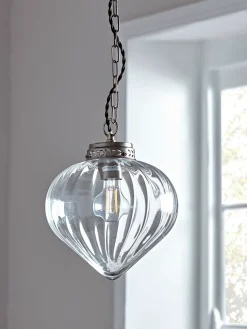 Fluted Droplet Glass Pendant