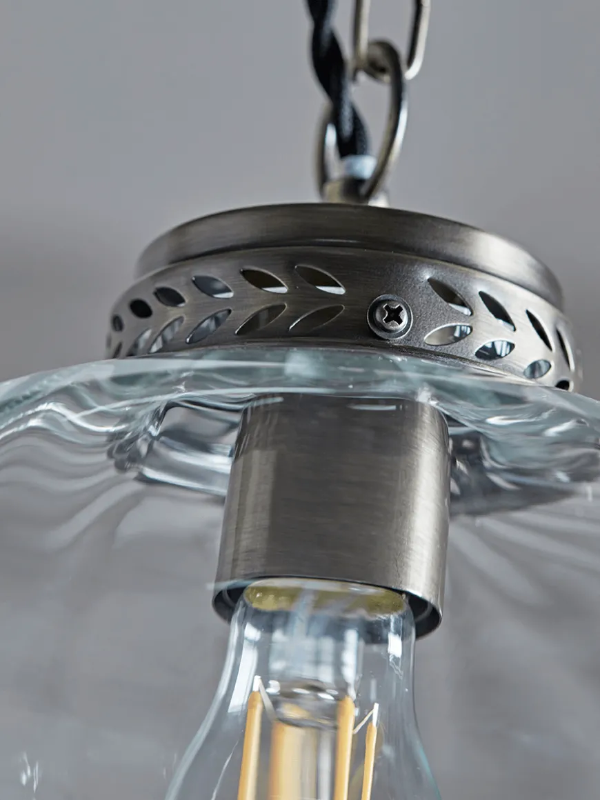 Fluted Droplet Glass Pendant