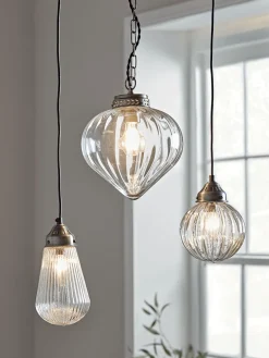 Fluted Droplet Glass Pendant