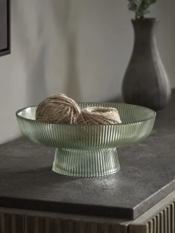 Fluted Glass Serving Bowl