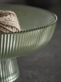 Fluted Glass Serving Bowl