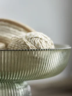 Fluted Glass Serving Bowl