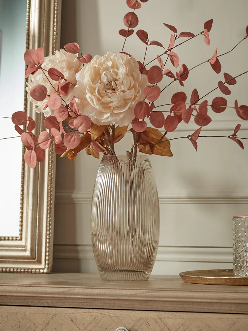Fluted Glass Vase - Amber