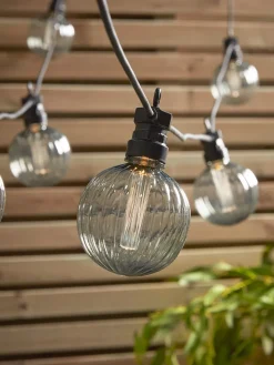 Fluted Globe Festoon Lights - Clear