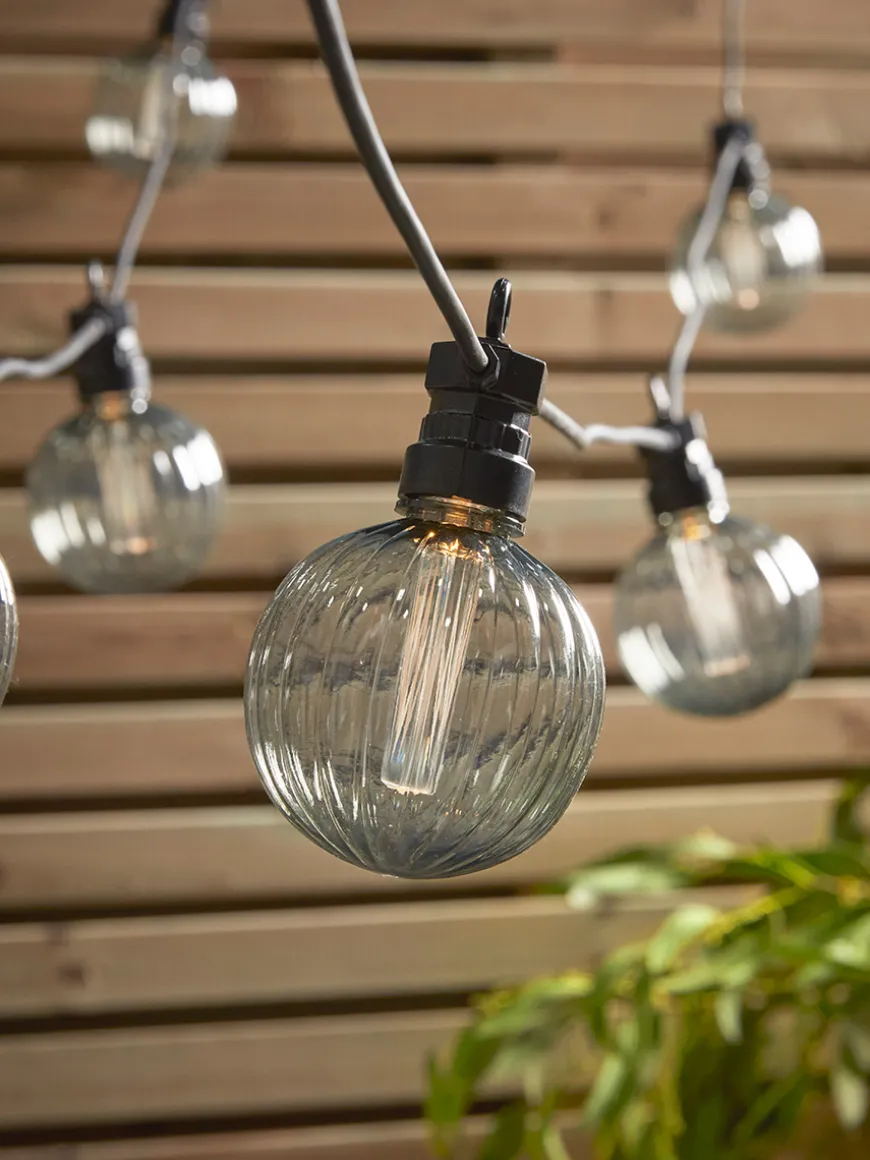 Fluted Globe Festoon Lights - Clear
