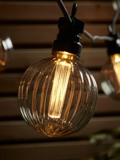Fluted Globe Festoon Lights - Clear