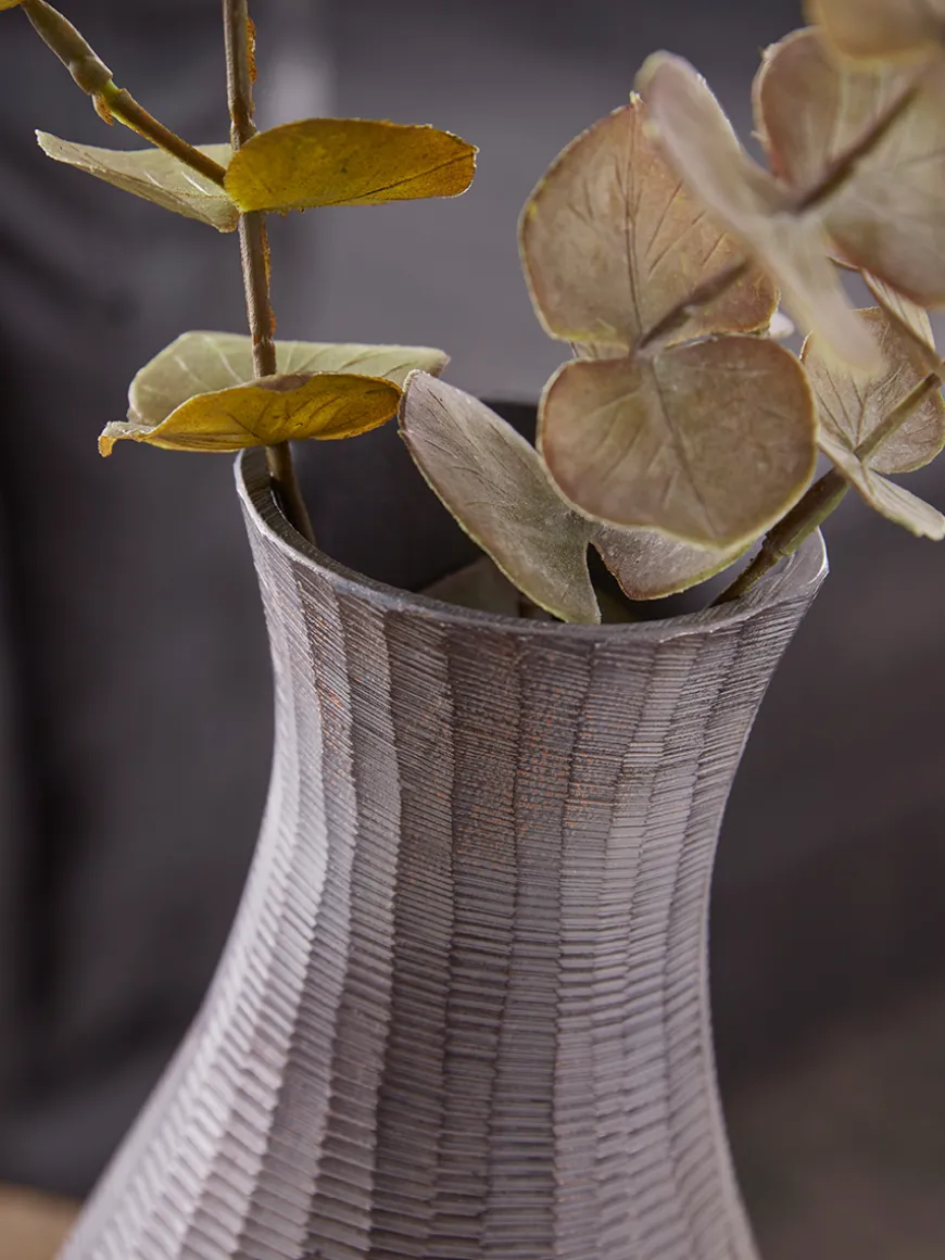 Fluted Metal Vase