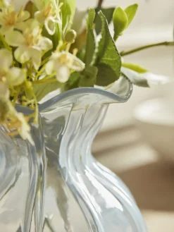 Fluted Petal Vase - Soft Blue