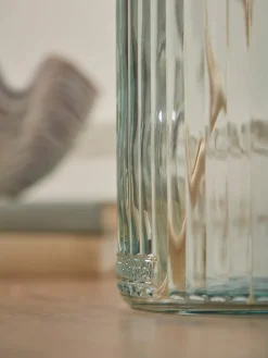 Fluted Recycled Glass Bottle Vase
