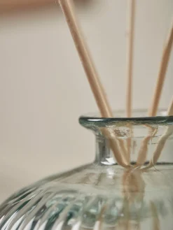 Fluted Recycled Glass Bottle Vase